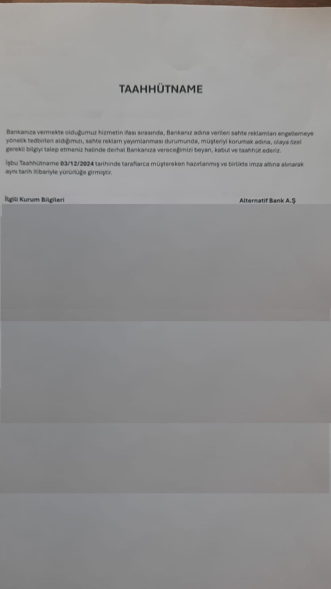 ALTERNATİF BANK A.Ş.